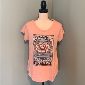 Lucky Brand Peach Graphic Tee